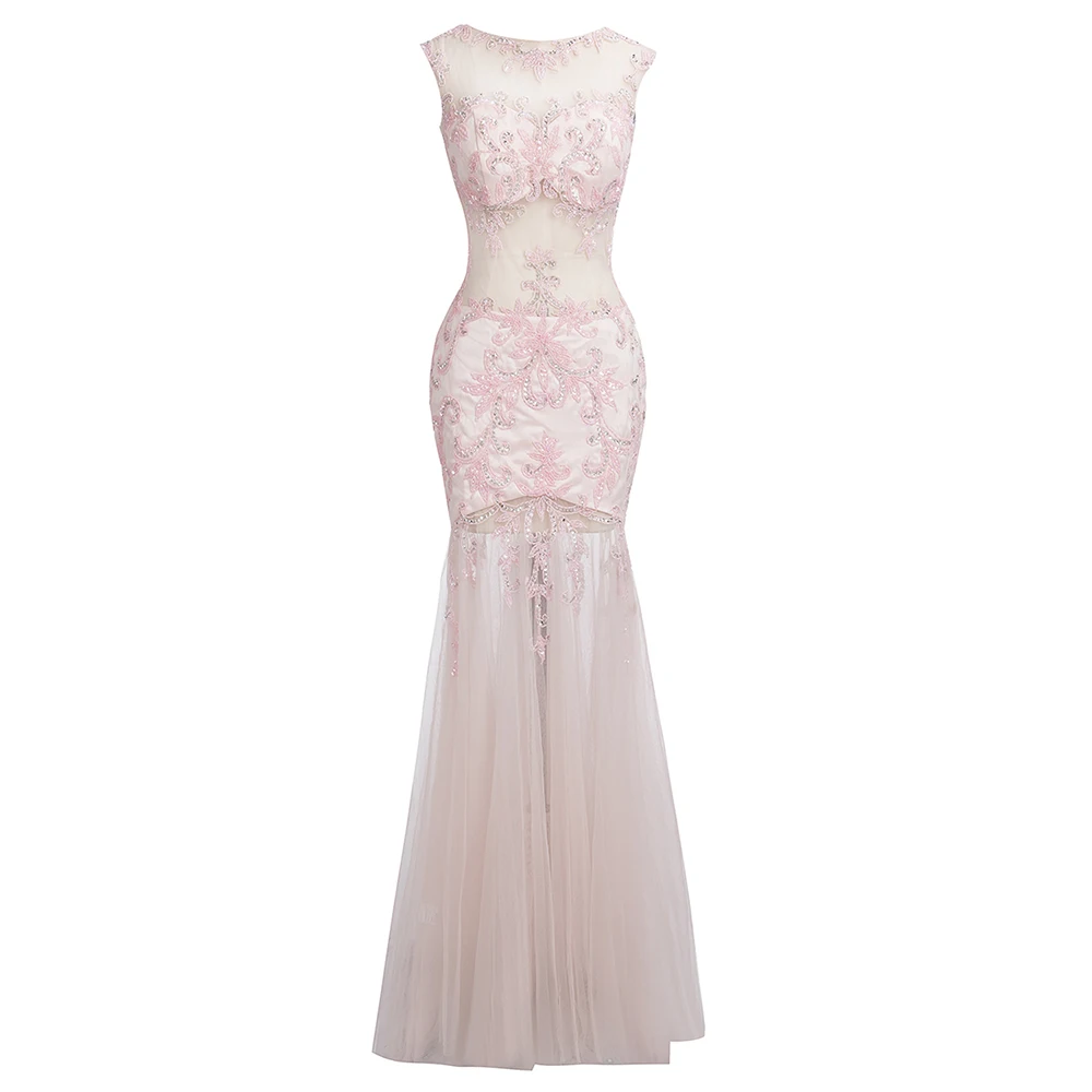 Sweet Pink Valentine's Date Dress Perspective Lace Trumpet Wedding Party Gown Sleeveless Elegant Maxi Robe De Soiree
Sweet Pink Valentine's Date Dress Perspective Lace Trumpet Wedding Party Gown Sleeveless Elegant Maxi Robe De Soiree
