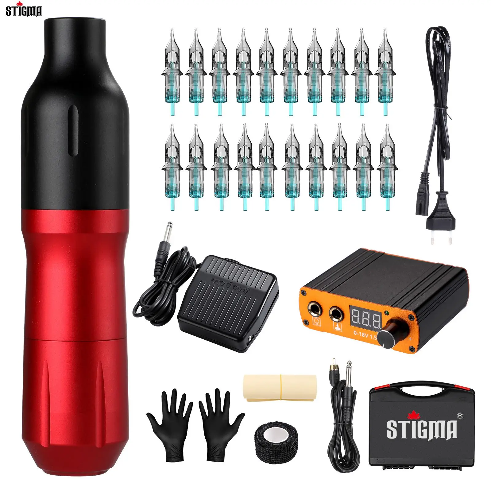 STIGMA Tattoo Machine Kit Rotary Pen with Tattoo Power Supply 20 PCS Cartridge Needle Permanent Makeup Machine Set
STIGMA Tattoo Machine Kit Rotary Pen with Tattoo Power Supply 20 PCS Cartridge Needle Permanent Makeup Machine Set