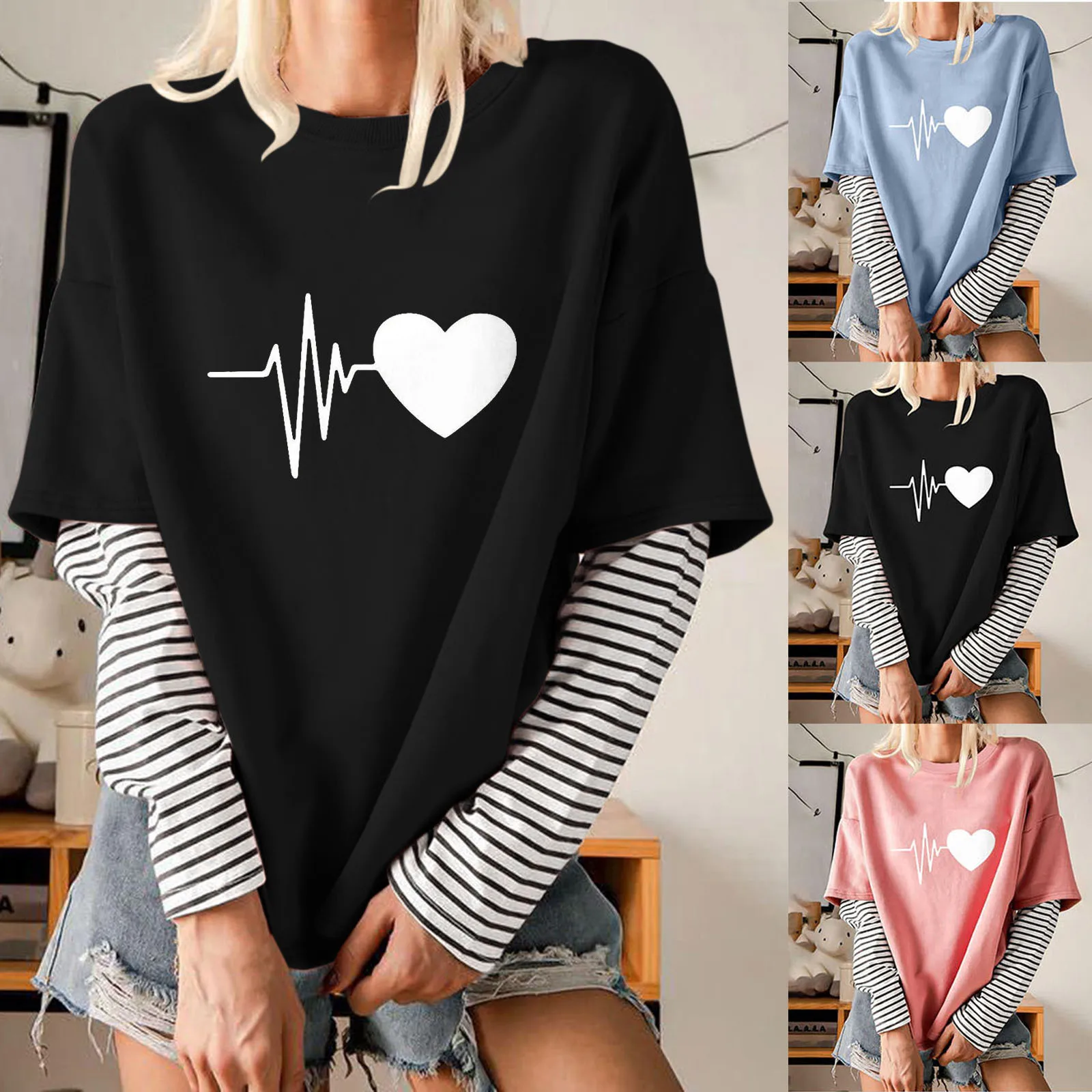 2-in-1 Casual Shirt Long Sleeves Imitation 2-Piece Crew Neck Tops Simple Printed Cotton Shirt for Men Women All Seasons XRQ88
2-in-1 Casual Shirt Long Sleeves Imitation 2-Piece Crew Neck Tops Simple Printed Cotton Shirt for Men Women All Seasons XRQ88