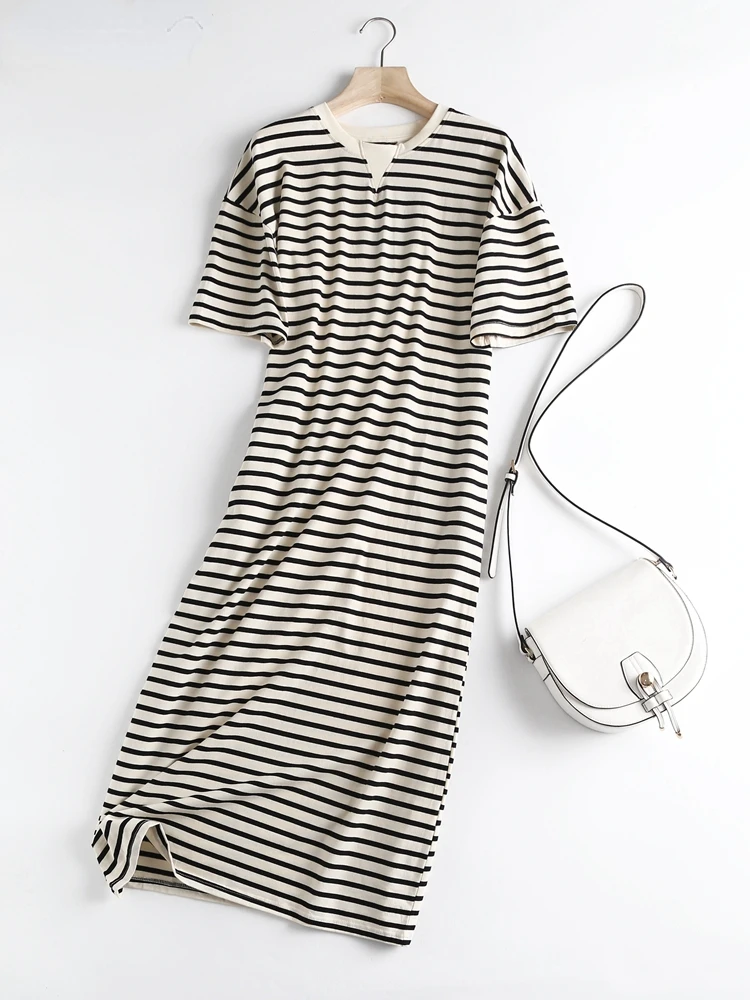 2022NEW 2022 Summer Women High Quality Striped Print Cotton Midi Dress Side Pocket Short Sleeve Ladies Sundress 6D57
2022NEW 2022 Summer Women High Quality Striped Print Cotton Midi Dress Side Pocket Short Sleeve Ladies Sundress 6D57