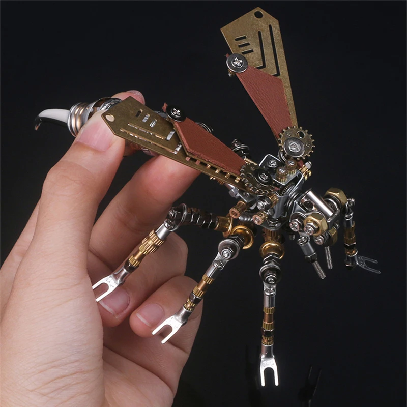 DIY Механическая серия насекомых 3D металлическая сборка Стрекоза Светлячок ваза