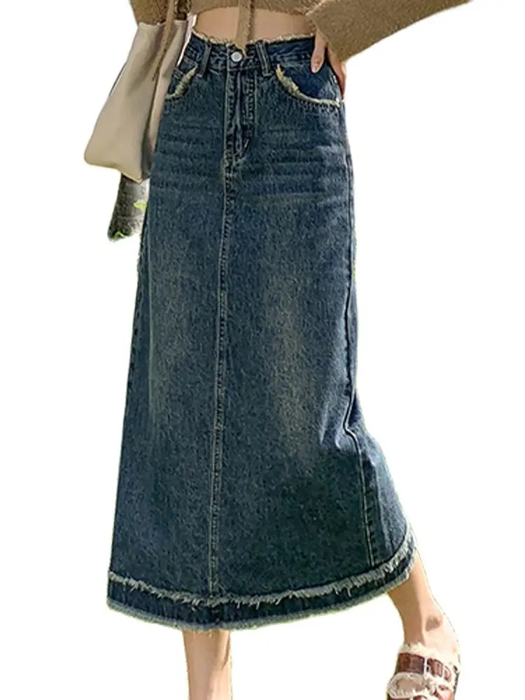 Casual Split Hem Denim Skirt High Waist A-Line Skirt 2022 Autumn New Korean Fashion Women'S Clothing
Casual Split Hem Denim Skirt High Waist A-Line Skirt 2022 Autumn New Korean Fashion Women'S Clothing