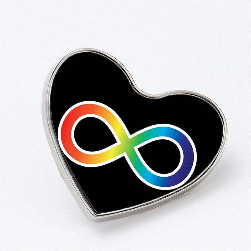 

Rainbow Infinity Symbol For Autism Accep Pgj Brooches Pin Jewelry Accessory Customize Brooch Fashion Lapel Badges