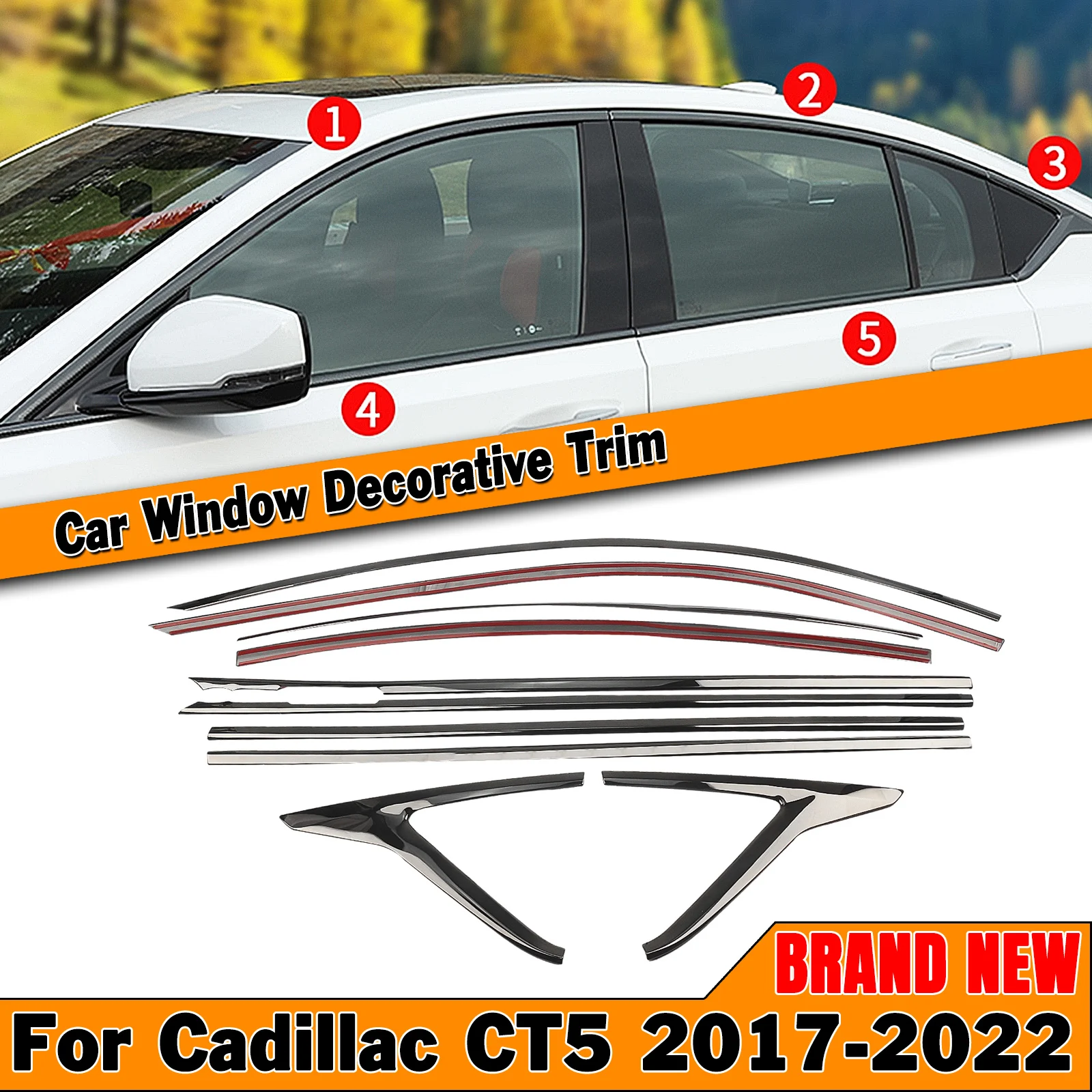 10pcs Car Exterior Window Trim For Cadillac CT5 2017-2022 Weatherstrips Gloss Black Seal Strip Cover Molding Tape Gasket Sticker
10pcs Car Exterior Window Trim For Cadillac CT5 2017-2022 Weatherstrips Gloss Black Seal Strip Cover Molding Tape Gasket Sticker