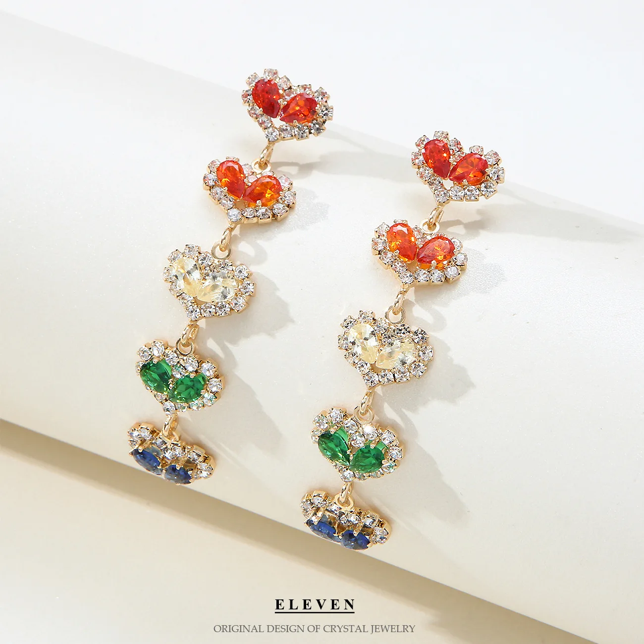 Heavy Industry Micro-inlaid Colorful Zircon Temperament Earrings with High Sense of Luxury and Exquisite Heart Earrings.
Heavy Industry Micro-inlaid Colorful Zircon Temperament Earrings with High Sense of Luxury and Exquisite Heart Earrings.