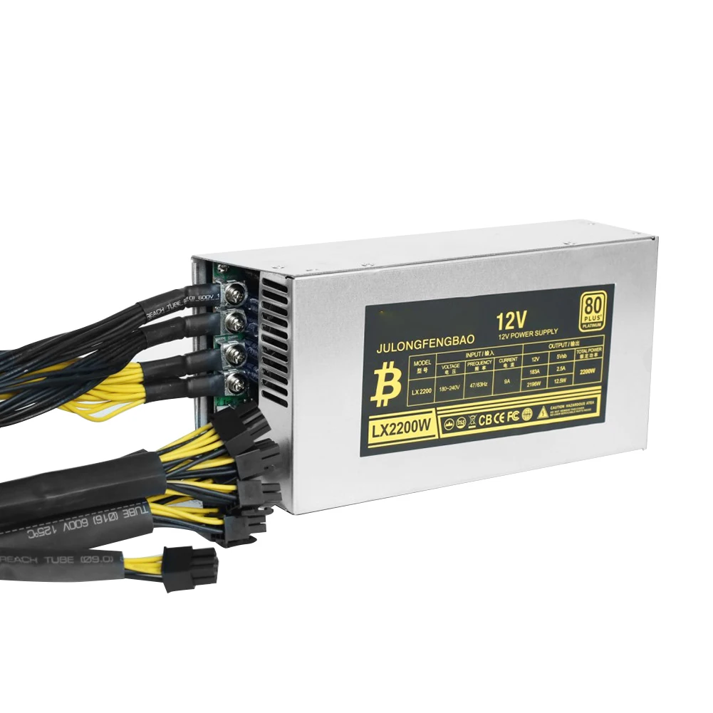 2200W Desktop ETH Power Supply Unit High Efficiency 6Pin for BTC Bitcoin ETH Ethereum Server Miner Mining
2200W Desktop ETH Power Supply Unit High Efficiency 6Pin for BTC Bitcoin ETH Ethereum Server Miner Mining
