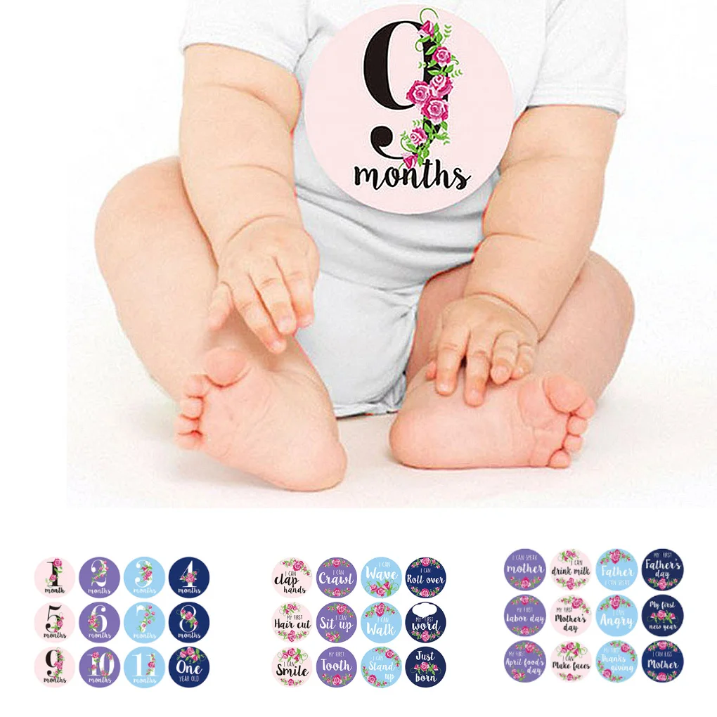 12pcs Baby Monthly Milestone Stickers Floral Newborn Girls Month Stickers First Year Photo Props
12pcs Baby Monthly Milestone Stickers Floral Newborn Girls Month Stickers First Year Photo Props