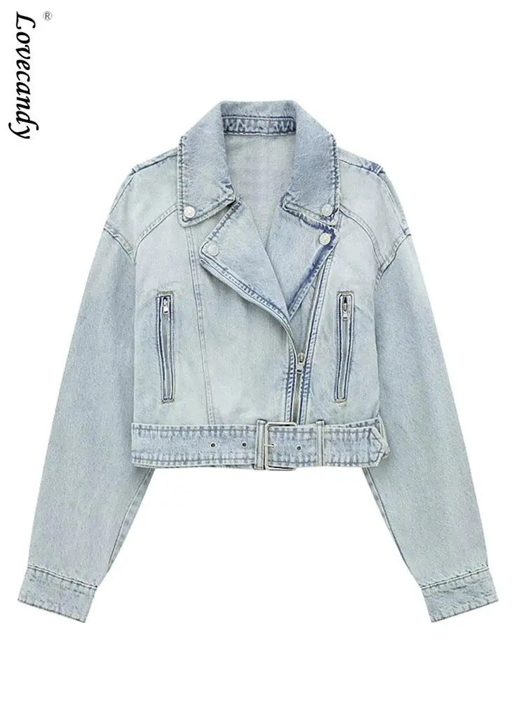 Vintage Zipper Turn-down Neck Denim Coat For Women Fashion Casual Long Sleeve Jacket Female Elegant High Street All-match Coats
Vintage Zipper Turn-down Neck Denim Coat For Women Fashion Casual Long Sleeve Jacket Female Elegant High Street All-match Coats