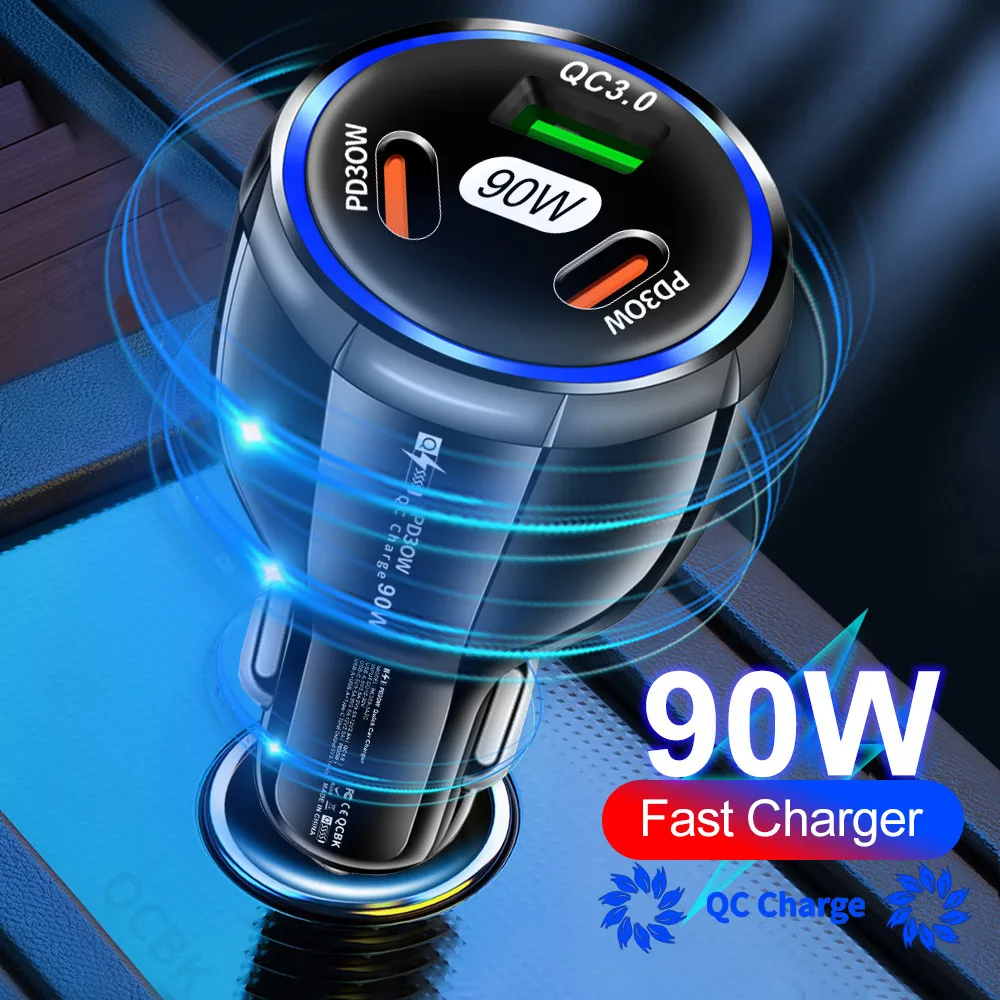 UKGO 90W USB Car Charger 3Port PD TypeC Fast Charging Car Phone Adapter For iPhone 14 Xiaomi Samsung Quick Charge Charger In Car
UKGO 90W USB Car Charger 3Port PD TypeC Fast Charging Car Phone Adapter For iPhone 14 Xiaomi Samsung Quick Charge Charger In Car