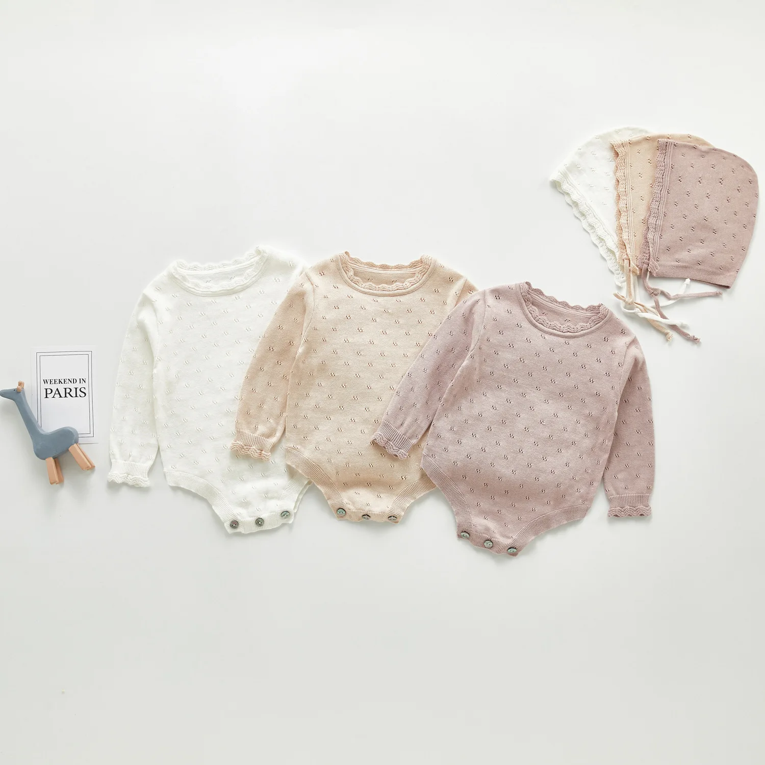Baby Girls Bodysuits Long Sleeve Newborn Infant Kids Cotton Knit Onesie Hats 2pcs Outfits Autumn Winter Solid Jumpsuits Clothes
Baby Girls Bodysuits Long Sleeve Newborn Infant Kids Cotton Knit Onesie Hats 2pcs Outfits Autumn Winter Solid Jumpsuits Clothes