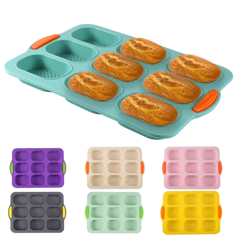 Multi-color Silicone 9 Grid Oval Baguette Mold French DIY Bun Baking Tray Mold Non-stick Baking Tools Baking Accessories Molds
Multi-color Silicone 9 Grid Oval Baguette Mold French DIY Bun Baking Tray Mold Non-stick Baking Tools Baking Accessories Molds