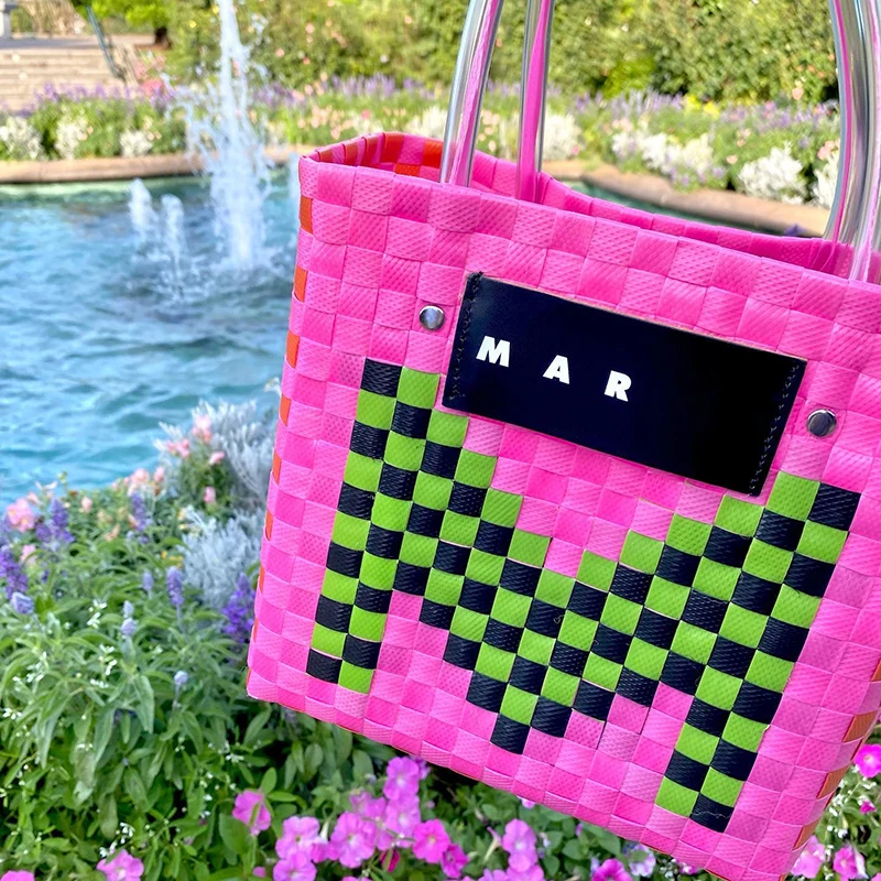 Fashion Handmade Woven Beach Basket Bags Women Casual Letter Print Colorful Luxury Designer Handbag Large Capacity Shopping Bag
Fashion Handmade Woven Beach Basket Bags Women Casual Letter Print Colorful Luxury Designer Handbag Large Capacity Shopping Bag