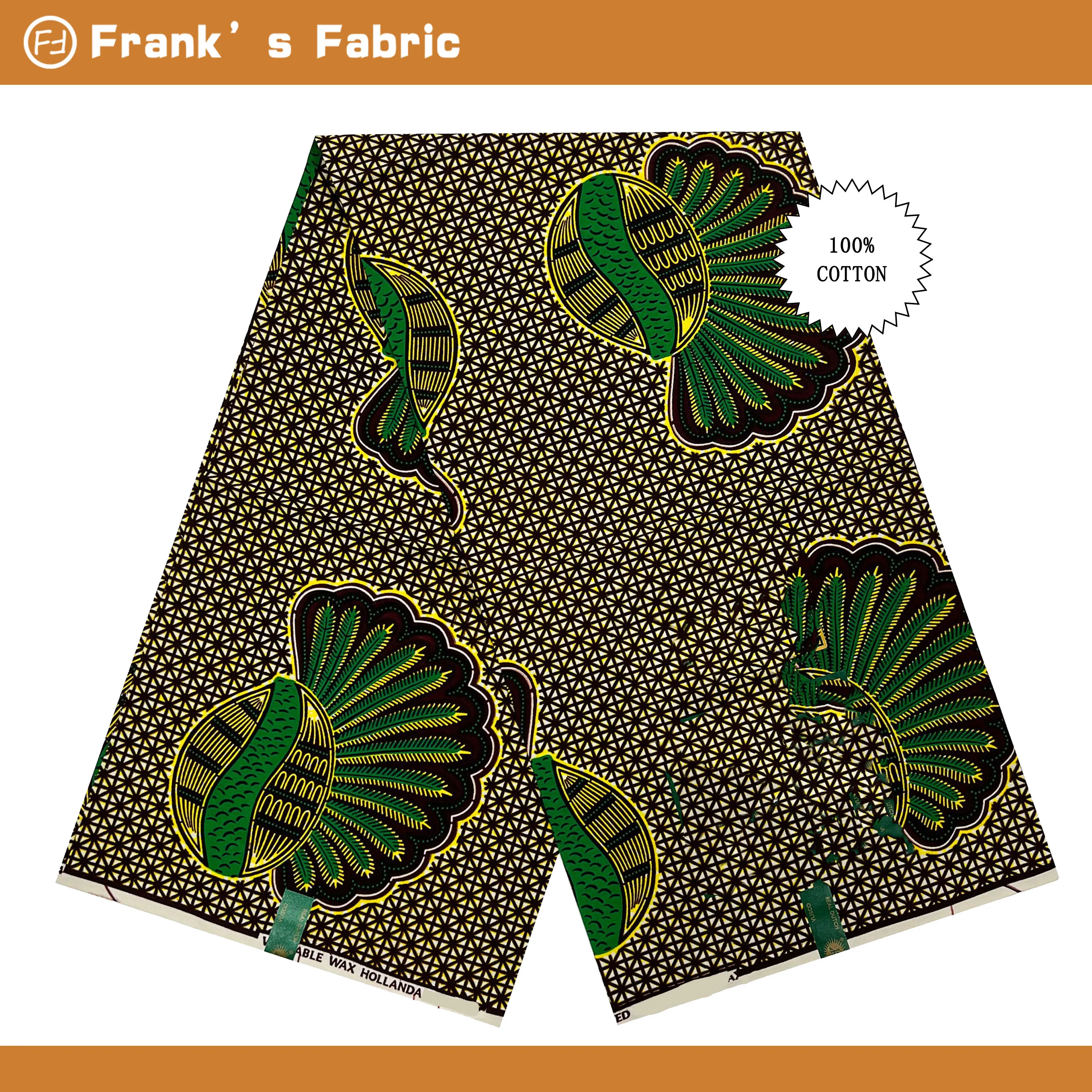 High Quality African Wax Prints Cotton Fabric Material For Clothes 100%Veritable Dutch Ankara Wax Dye Block Fabrics For Sewing
High Quality African Wax Prints Cotton Fabric Material For Clothes 100%Veritable Dutch Ankara Wax Dye Block Fabrics For Sewing