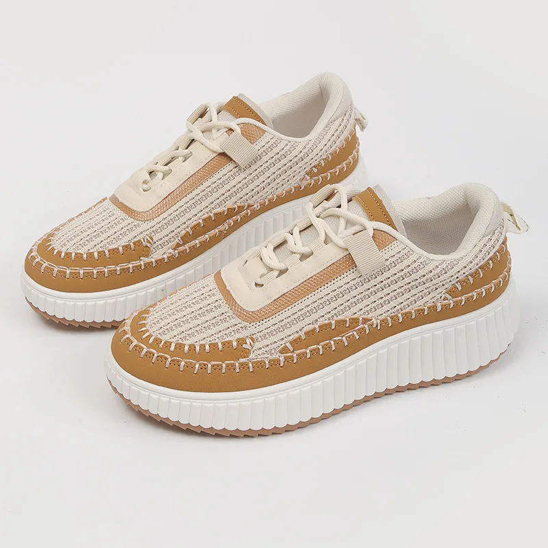 Mixed Color Round Toe Flat Casual Shoes Women Spring Autumn Lace-up Walking Shoes Comfortable Breathable Knitting line Sneakers
Mixed Color Round Toe Flat Casual Shoes Women Spring Autumn Lace-up Walking Shoes Comfortable Breathable Knitting line Sneakers