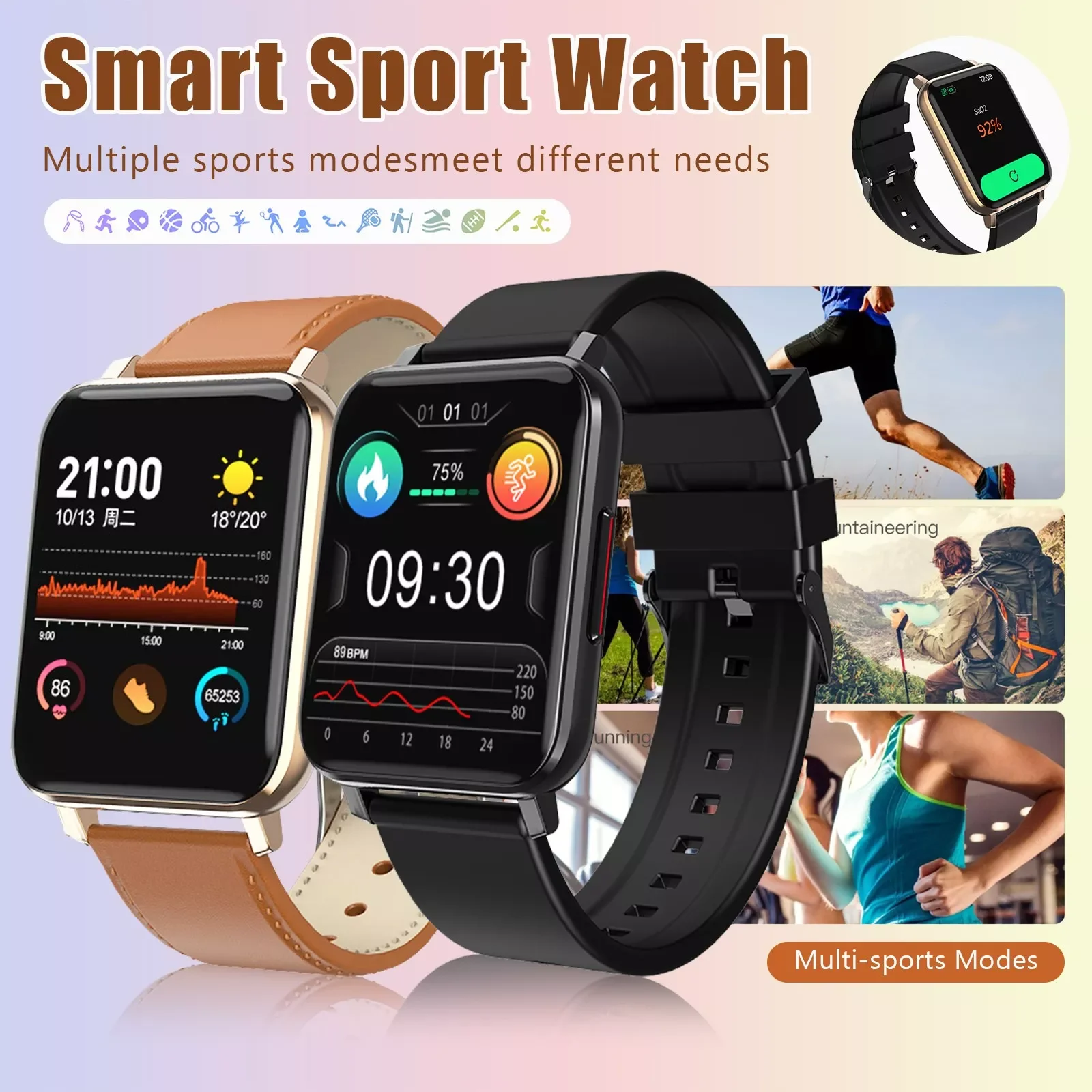 2021 T8 Smart Watch Men 1.69Inch Full screen Smart Bracelet Women Heart Rate Body Temperature Sleep SmartWatches For Android IOS
2021 T8 Smart Watch Men 1.69Inch Full screen Smart Bracelet Women Heart Rate Body Temperature Sleep SmartWatches For Android IOS