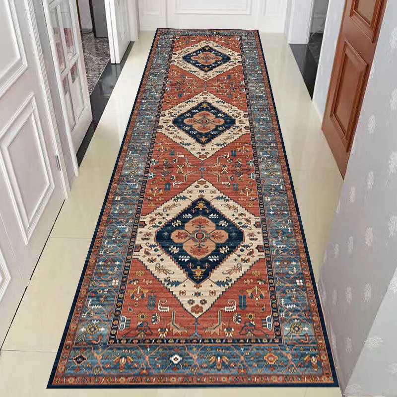 Ковер для коридора Boho Corridor Hallway Carpet Long Prayer Mat Moroccan Living Room Area Rug Crystal Velvet Anti-Slip National Kitchen Bedroom