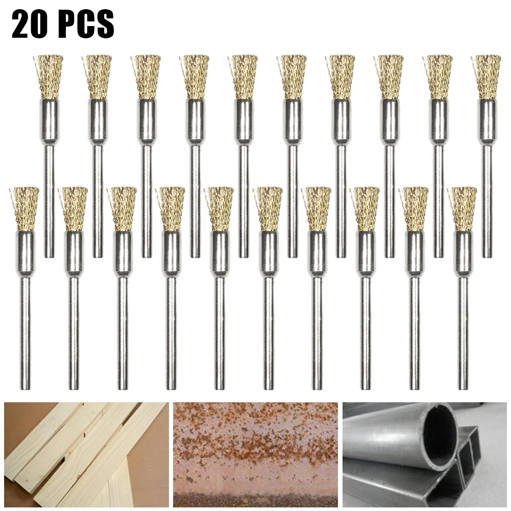 20Pcs 5mm Brass Wire Brushes Rotary Wire Wheel Pencil Polising Brushes For Power Drill Tool Foredom Machine Metal Polishing Tool
20Pcs 5mm Brass Wire Brushes Rotary Wire Wheel Pencil Polising Brushes For Power Drill Tool Foredom Machine Metal Polishing Tool