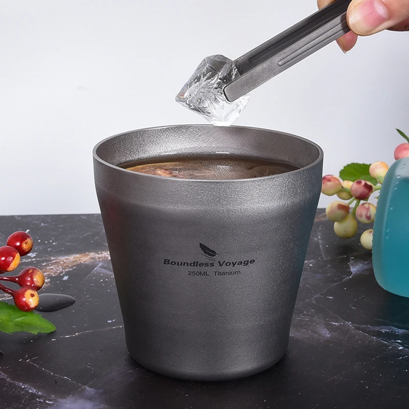 250ml Ultralight Titanium Double Wall Anti-scald Water Cup Tea Cup Mug for Outdoor Camping Hiking Backpacking Home Office
250ml Ultralight Titanium Double Wall Anti-scald Water Cup Tea Cup Mug for Outdoor Camping Hiking Backpacking Home Office