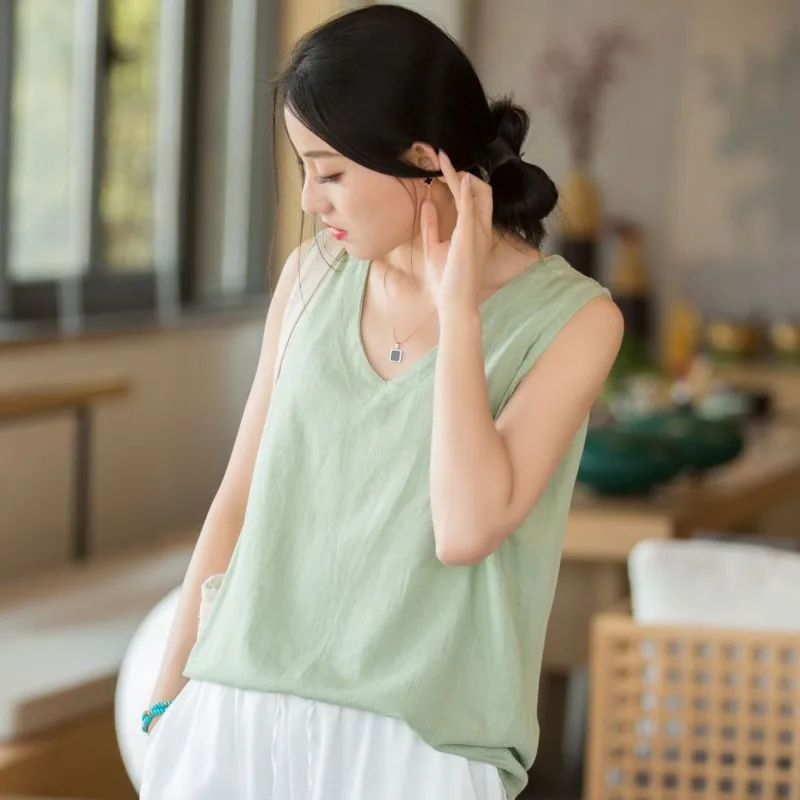 Yasuk Summer Solid Casual Loose Pullover Bottom Camisole Vest Women's Tees Tank Tube Top Soft Cotton Linen Retro Chinese Style
Yasuk Summer Solid Casual Loose Pullover Bottom Camisole Vest Women's Tees Tank Tube Top Soft Cotton Linen Retro Chinese Style