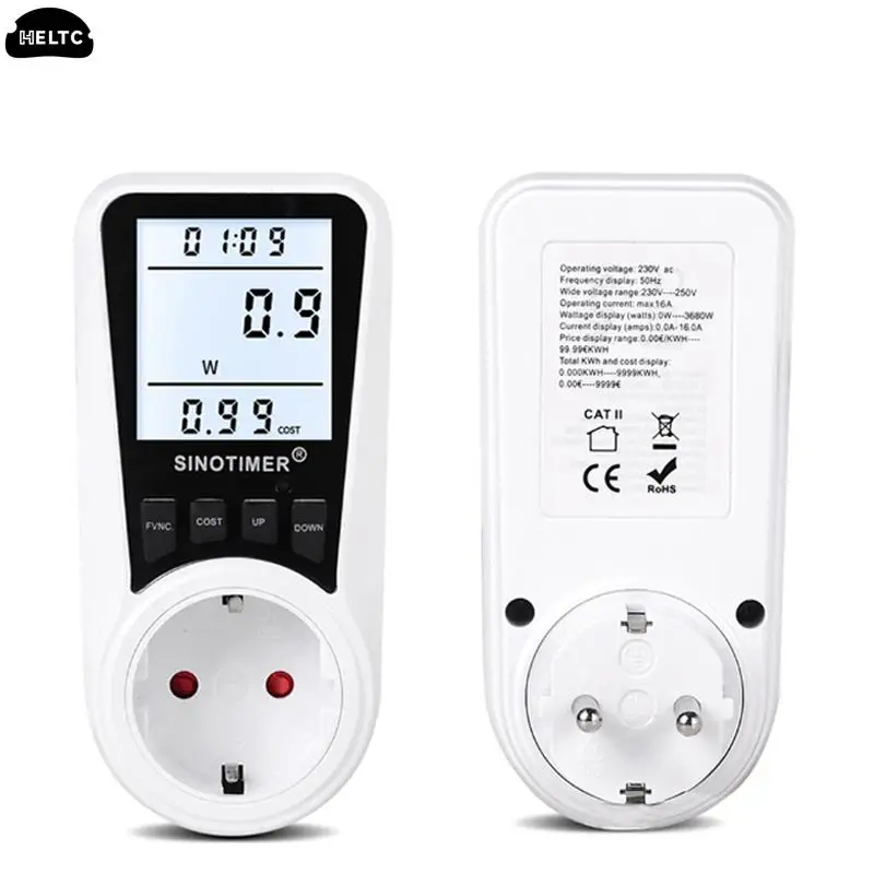 AC 230V Light Wattmeter Power LCD Energy Precise Meter Power Monitor EU Plug Socket Power Kilowatt Wattage Voltage Meter Digital
AC 230V Light Wattmeter Power LCD Energy Precise Meter Power Monitor EU Plug Socket Power Kilowatt Wattage Voltage Meter Digital