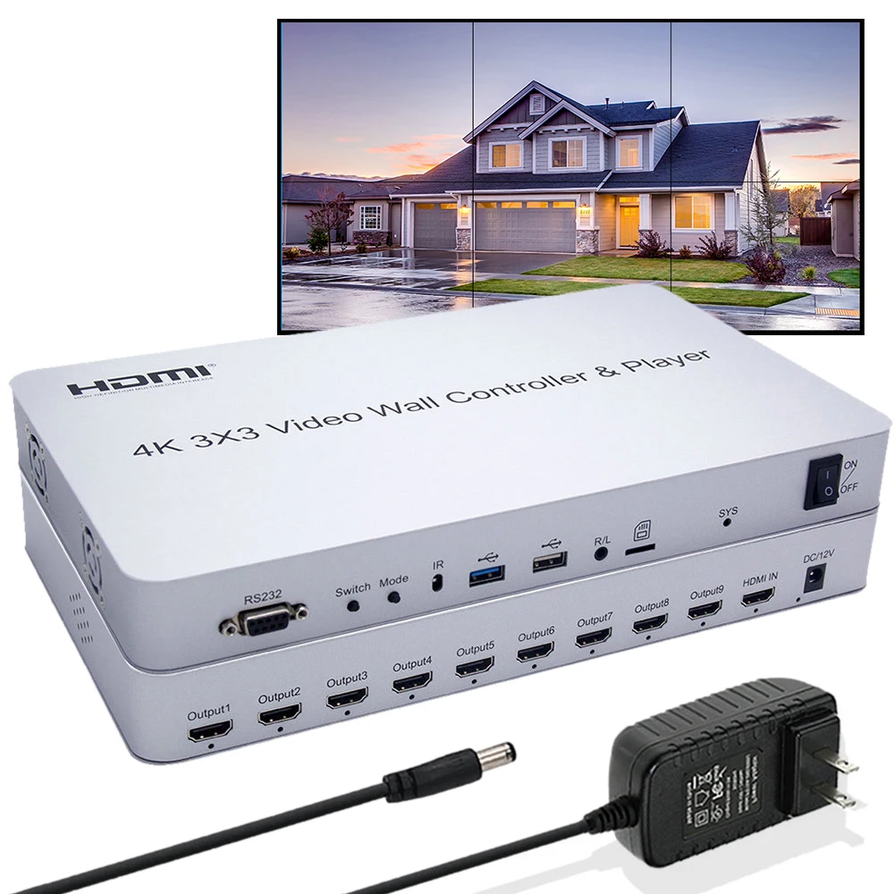4K 3x3 настенный видеоконтроллер USB-плеер 2x3 многоэкранный видеопроцессор Splicer 1X3 1X4 2X1 2X2 2X3 2X4 3x2 4X2 большой экран ТВ
4K 3x3 настенный видеоконтроллер USB-плеер 2x3 многоэкранный видеопроцессор Splicer 1X3 1X4 2X1 2X2 2X3 2X4 3x2 4X2 большой экран ТВ
