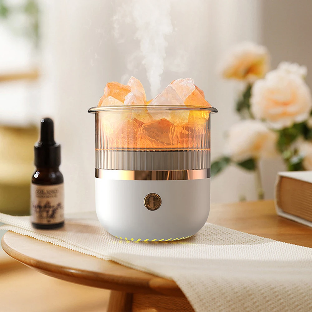 

Mini Aromatherapy Air Humidifier Mute Salt Stone Essential Oil Aroma Diffuser Automatic Power-Off with LED Light for Household