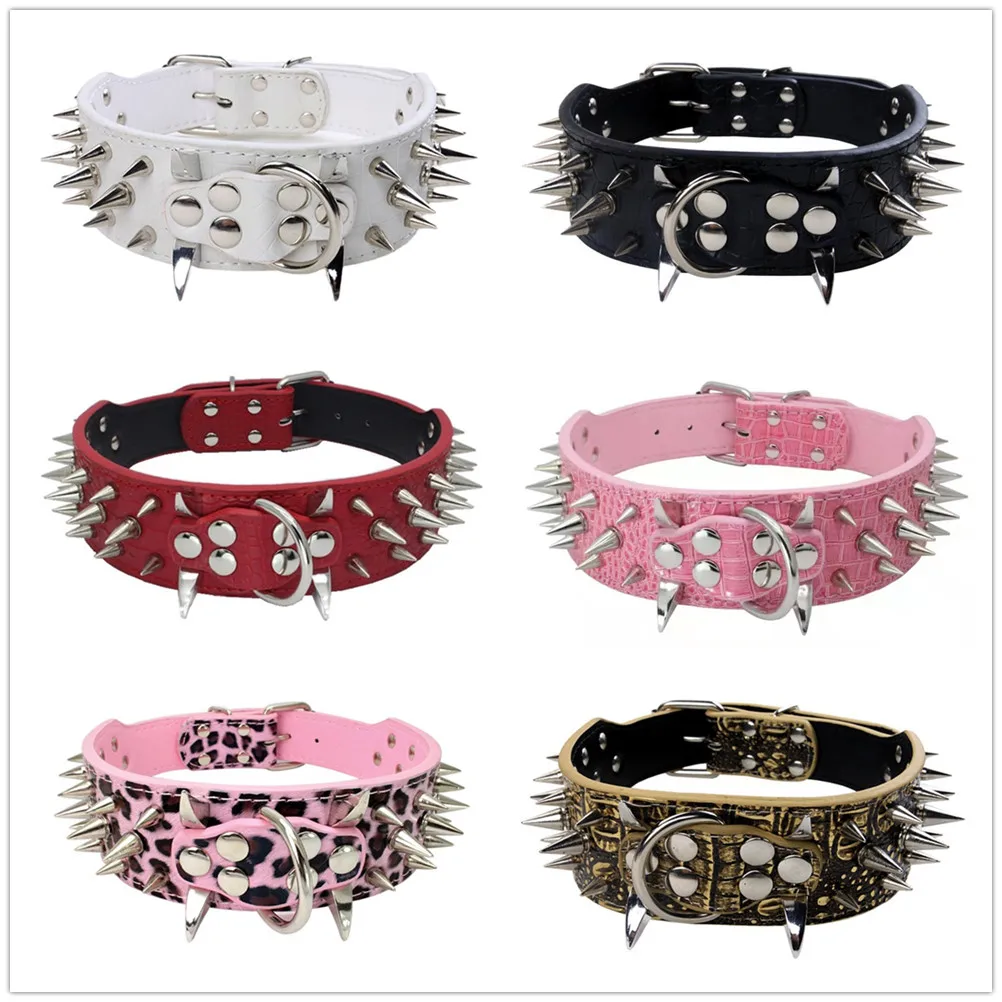 2" Wide Luxurious Leather Dog Collar Sharp Spiked Studded Dog Collars Bulldog Big Dog Collar Adjustable for Medium Large Dogs
2" Wide Luxurious Leather Dog Collar Sharp Spiked Studded Dog Collars Bulldog Big Dog Collar Adjustable for Medium Large Dogs