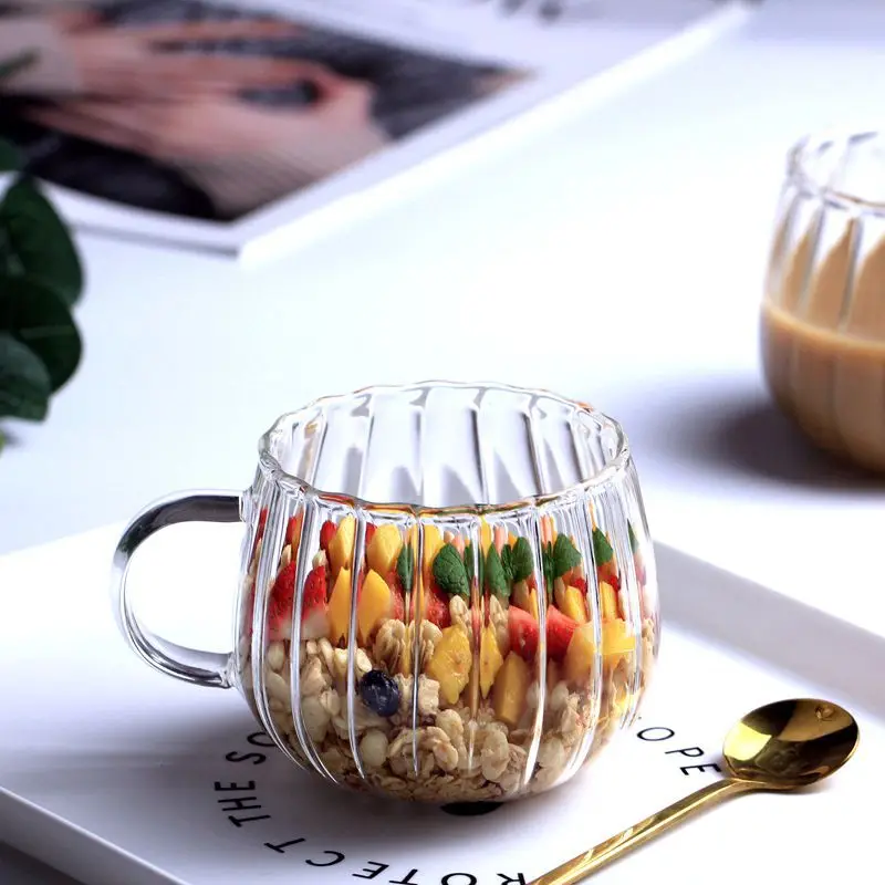 300ml Vertical Grain With Handle Glass Cup Household Milk Coffee Cup High Borosilicate Breakfast Cup Juice Drink Cup
300ml Vertical Grain With Handle Glass Cup Household Milk Coffee Cup High Borosilicate Breakfast Cup Juice Drink Cup