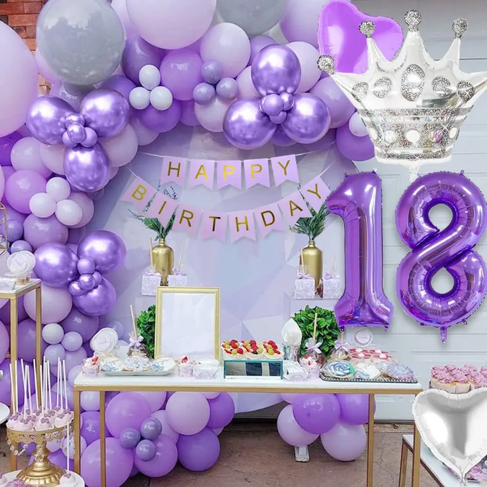 Набор для дня рождения 18 лет, фиолетовый воздушный шар, тянущийся флаг, алюминиевая пленка, корона, набор воздушных шаров, бумажная кисточка,...
Набор для дня рождения 18 лет, фиолетовый воздушный шар, тянущийся флаг, алюминиевая пленка, корона, набор воздушных шаров, бумажная кисточка,...