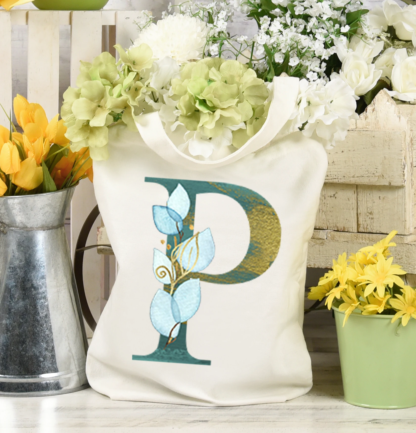 Floral Alphabet A-Z Print Wedding Bridesmaid Tote Bags Bridal Bachelorette Party Girl Shoulder Bag Literary Handbag Wedding Gift
Floral Alphabet A-Z Print Wedding Bridesmaid Tote Bags Bridal Bachelorette Party Girl Shoulder Bag Literary Handbag Wedding Gift