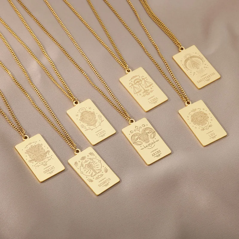 Zodiac Necklace For Women Vintage Stainless Steel Chain Aquarius Pisces Leo Constellation Necklace Goth Jewelry Choker Gift
Zodiac Necklace For Women Vintage Stainless Steel Chain Aquarius Pisces Leo Constellation Necklace Goth Jewelry Choker Gift