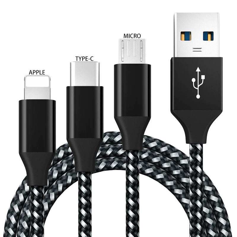 USB Cable for IPhone 13 12 11 Pro Max Xs Cable 2.4A Fast Charging Cable Suitable for Type-c Micro Android Phone Charging Cable
USB Cable for IPhone 13 12 11 Pro Max Xs Cable 2.4A Fast Charging Cable Suitable for Type-c Micro Android Phone Charging Cable