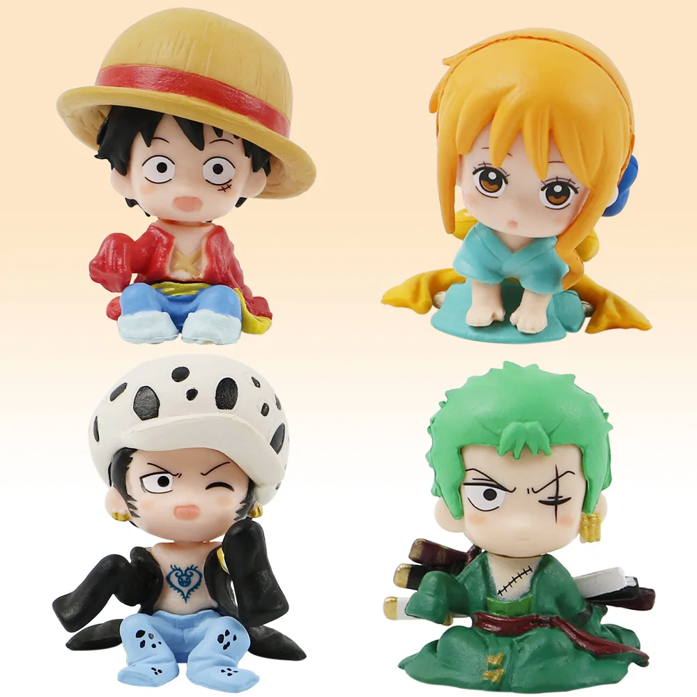 Anime One Piece Luffy Roronoa Zoro Nami Trafalgar Law 4 Models Juvenile Version Sitting Posture PVC Collection Model Toys
Anime One Piece Luffy Roronoa Zoro Nami Trafalgar Law 4 Models Juvenile Version Sitting Posture PVC Collection Model Toys
