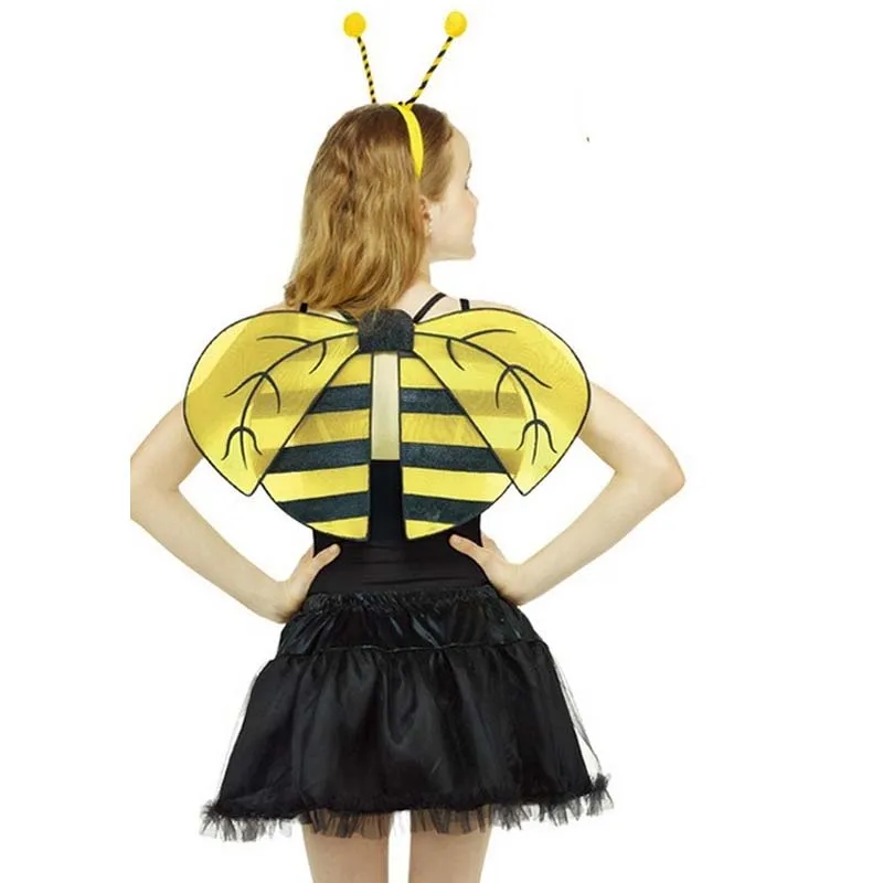 Girls Bee Costume Kids Black Yellow Stripe Dress Halloween Carnival Party Costume Headband
Girls Bee Costume Kids Black Yellow Stripe Dress Halloween Carnival Party Costume Headband