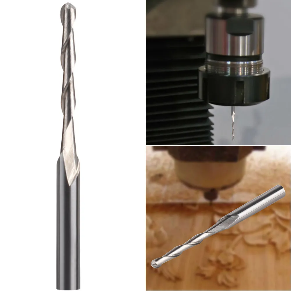 Woodworking Drilling Rotary Tools 3.175MM Milling Cutter Solid Carbide 2mm Dia Spiral 2 Flutes Ball Nose End CNC Engraving Bit
Woodworking Drilling Rotary Tools 3.175MM Milling Cutter Solid Carbide 2mm Dia Spiral 2 Flutes Ball Nose End CNC Engraving Bit