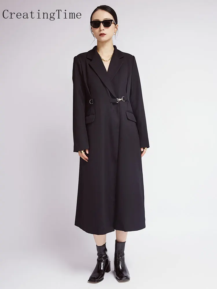 Elegant Trench Coat For Women Notched Collar Long Sleeve Patchwork Sequined Solid Minimalist Coats Female Fashion Clothing 1A063
Elegant Trench Coat For Women Notched Collar Long Sleeve Patchwork Sequined Solid Minimalist Coats Female Fashion Clothing 1A063