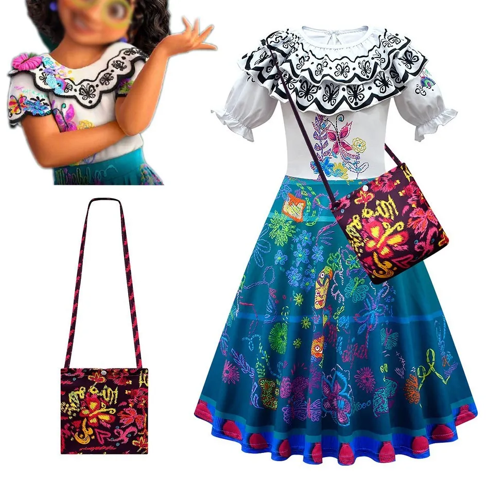 Encanto Costume Girls Charm Mirabel Madrigal Isabela Dolores Pepa Princess Dress Carnival Cosplay Children Halloween Outfits
Encanto Costume Girls Charm Mirabel Madrigal Isabela Dolores Pepa Princess Dress Carnival Cosplay Children Halloween Outfits
