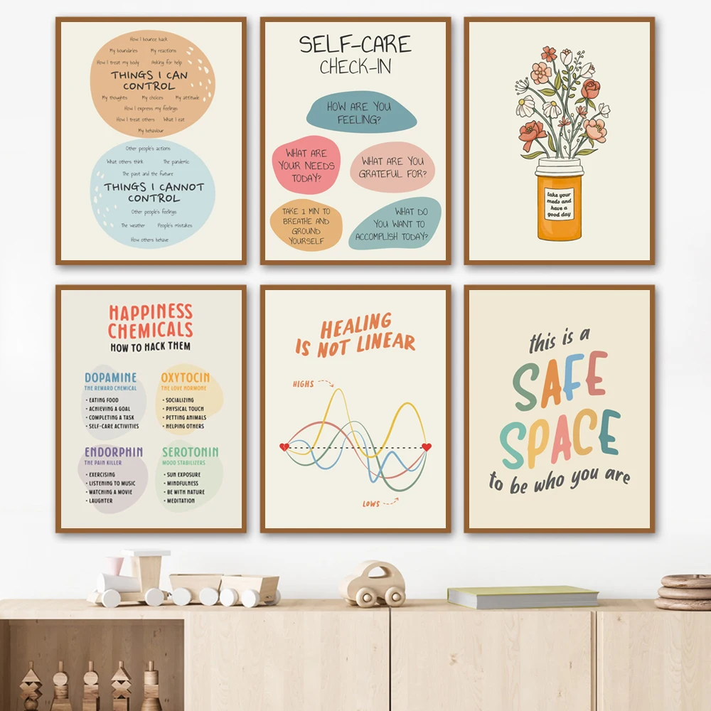 Mental Health Poster Happiness Chemicals Painting Canvas Poster Therapist Office or Counseling Rooms Wall Decoration Prints
Mental Health Poster Happiness Chemicals Painting Canvas Poster Therapist Office or Counseling Rooms Wall Decoration Prints