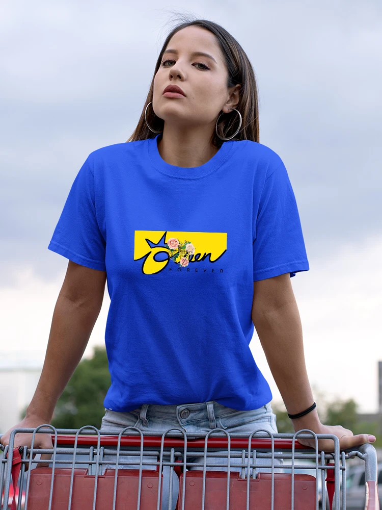 Yeskuni Queen Forever смешные футболки женские топы в готическом стиле с коротким рукавом