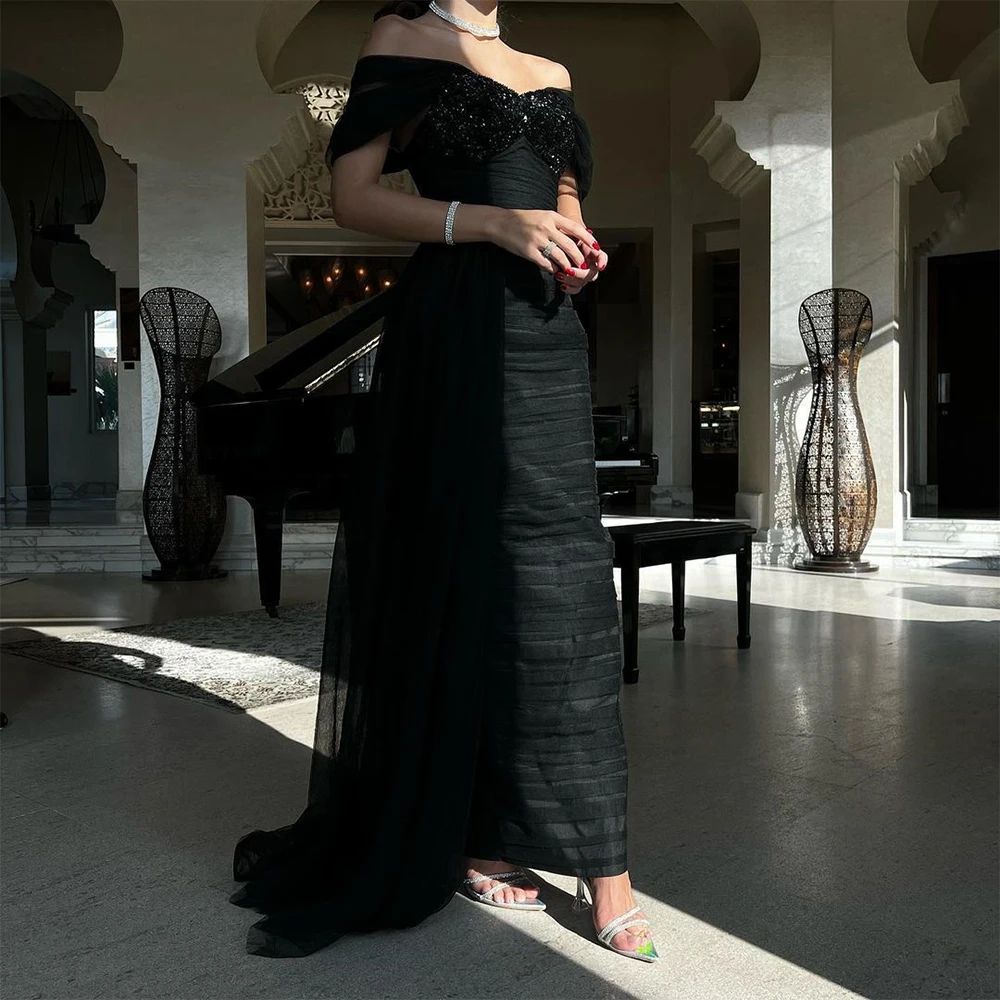 Женское вечернее платье-Русалка Xijun, черное платье с бисером и открытыми плечами, плиссированное платье-трапеция с рюшами, платье для выпускного вечера в стиле Саудовской Аравии
Женское вечернее платье-Русалка Xijun, черное платье с бисером и открытыми плечами, плиссированное платье-трапеция с рюшами, платье для выпускного вечера в стиле Саудовской Аравии