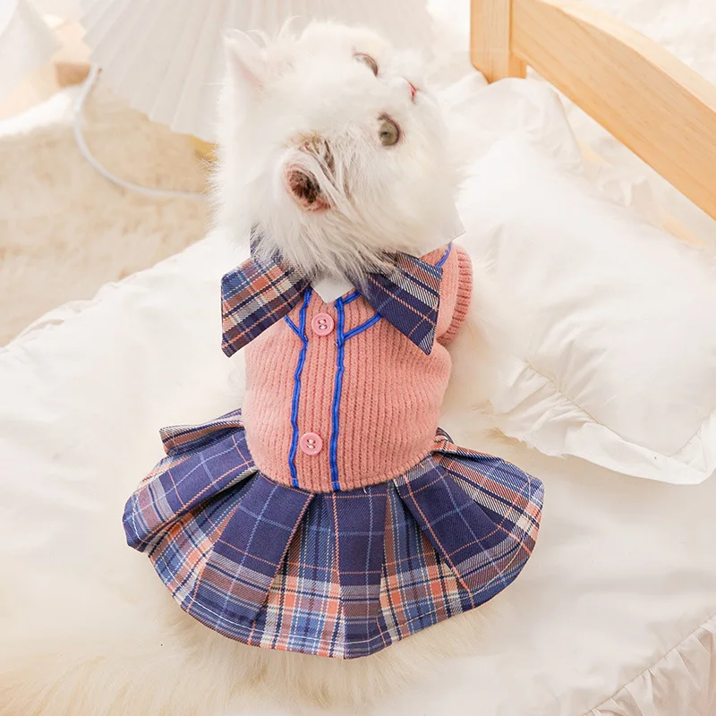 New Autumn and Winter Thickened Plaid Bow Tie Cat JK Dress Puppy Dog Dress Cat Spring Pet Dog Clothes Cute Pet Costume
New Autumn and Winter Thickened Plaid Bow Tie Cat JK Dress Puppy Dog Dress Cat Spring Pet Dog Clothes Cute Pet Costume