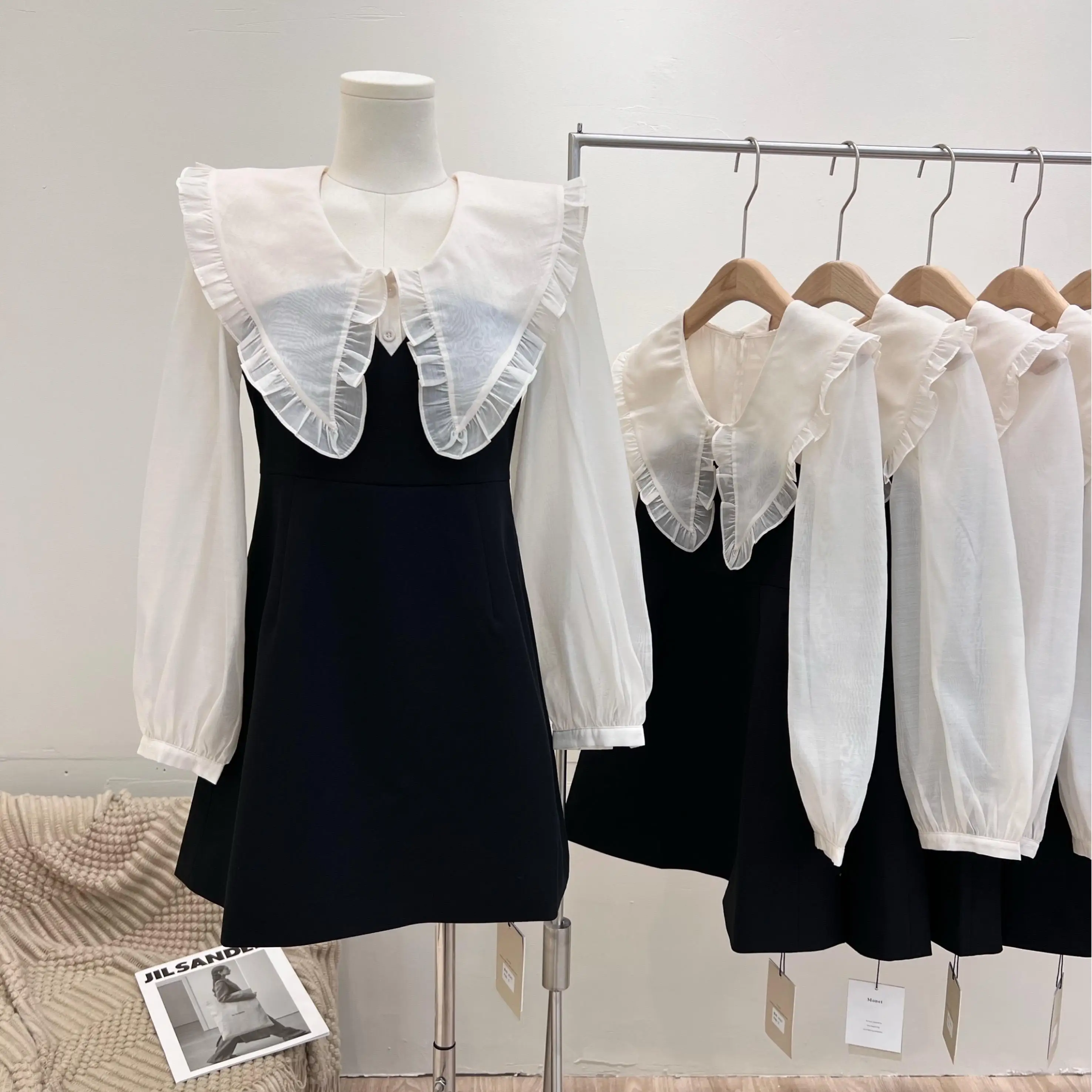 COIGARSAM Women Dress 2022 New Long Sleeve Peter Pan Collar Black Dresses Dropshipping
COIGARSAM Women Dress 2022 New Long Sleeve Peter Pan Collar Black Dresses Dropshipping