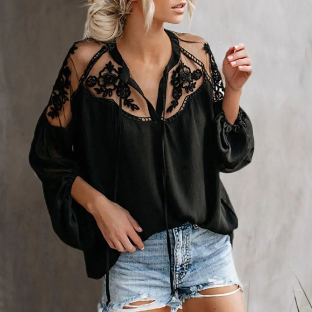 Classic Chiffon Blouse Solid Color Long Sleeve Comfy Summer Lace Mesh Shirt Chiffon Blouse
Classic Chiffon Blouse Solid Color Long Sleeve Comfy Summer Lace Mesh Shirt Chiffon Blouse