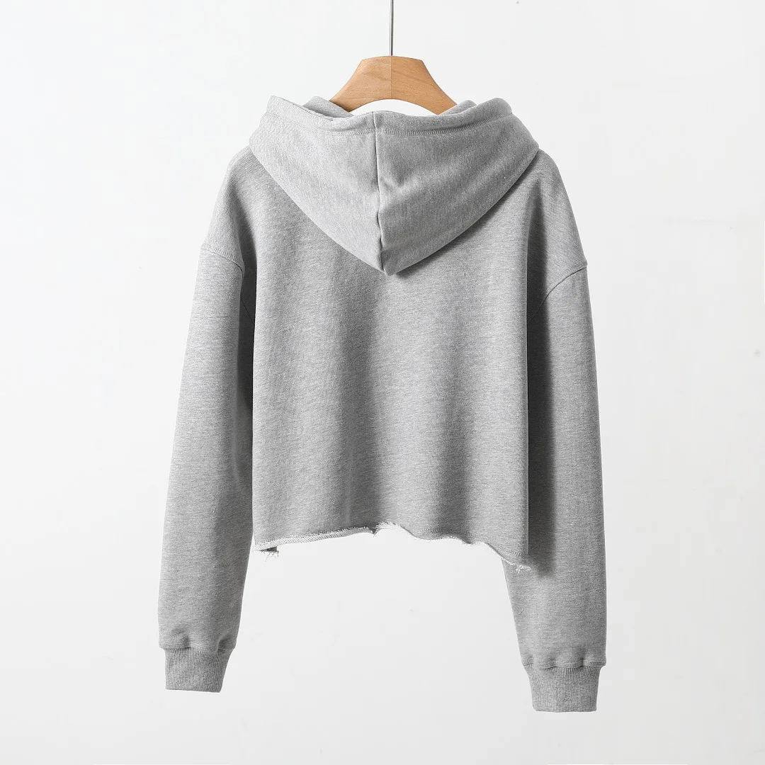 Women Short Silhouette Hoodies Cotton Embroidery Pattern Butterfly Logo Casual Drawstring Female Gray Red Hooded Sweatshirt
Women Short Silhouette Hoodies Cotton Embroidery Pattern Butterfly Logo Casual Drawstring Female Gray Red Hooded Sweatshirt