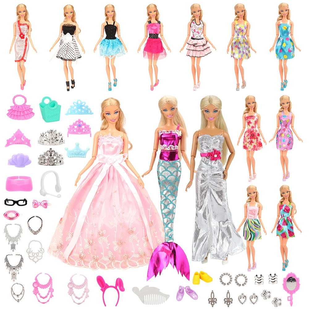 Kids Toys Dollhouse Funirture 55 Item=15 Doll Clothes +40 Doll Accessories Mermaid Dress Shoes For Barbie Dressing Birthday Gift
Kids Toys Dollhouse Funirture 55 Item=15 Doll Clothes +40 Doll Accessories Mermaid Dress Shoes For Barbie Dressing Birthday Gift