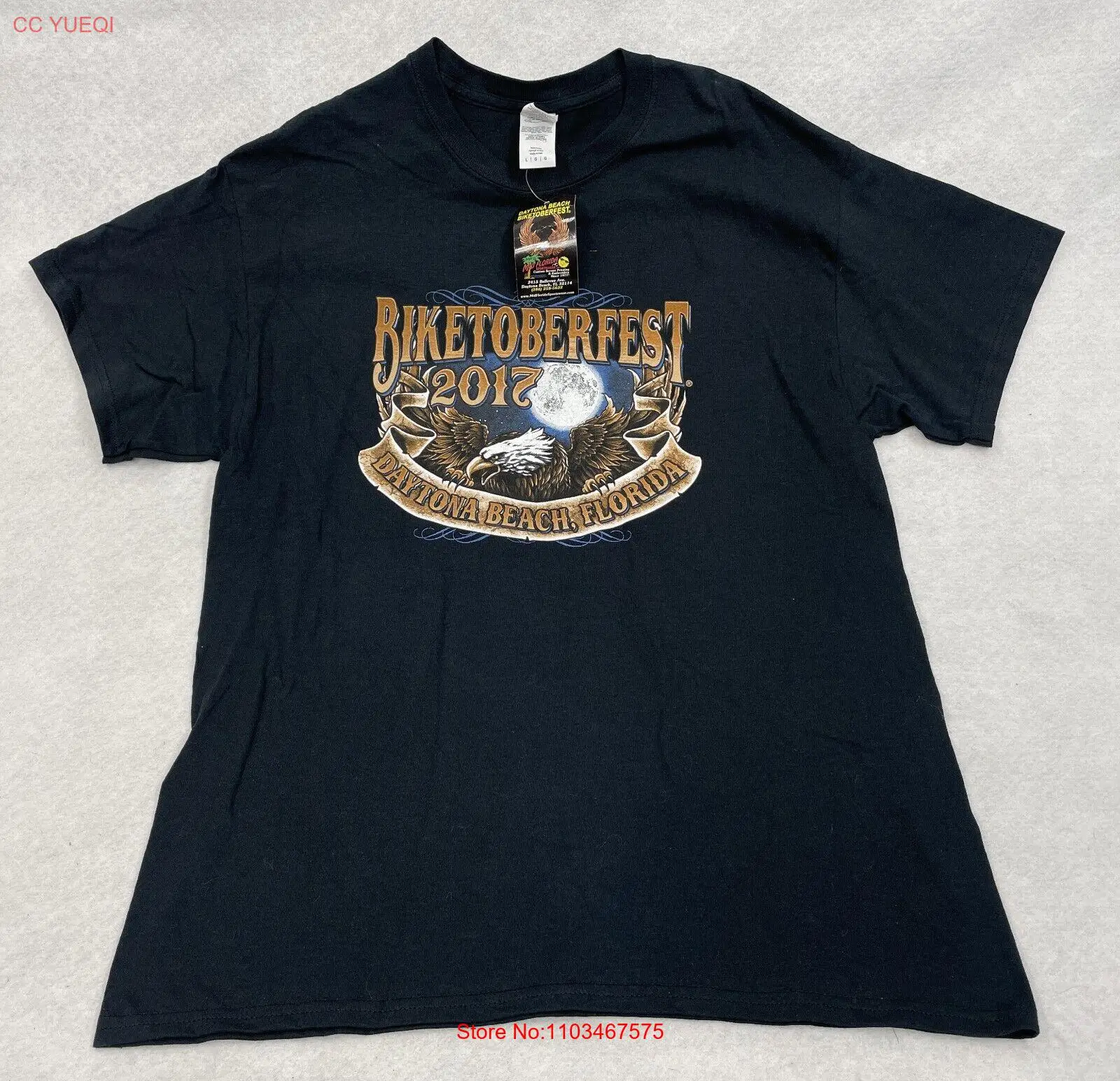 Новые теги 2012 мотоциклетная Байкерская футболка Daytona Biketoberfest Мужская большая L