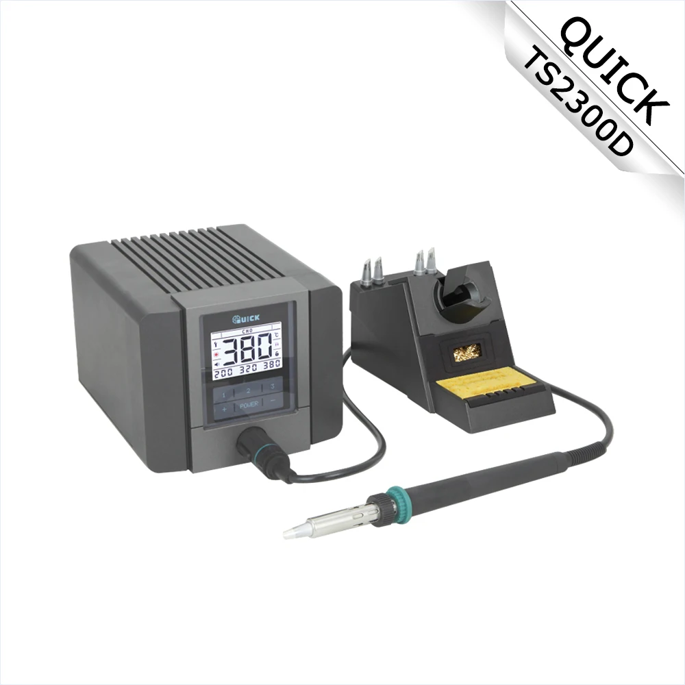 Паяльная станция QUICK TS2300D, высокочастотная Бессвинцовая станция с цифровым дисплеем и постоянной температурой, электрический утюг
Паяльная станция QUICK TS2300D, высокочастотная Бессвинцовая станция с цифровым дисплеем и постоянной температурой, электрический утюг