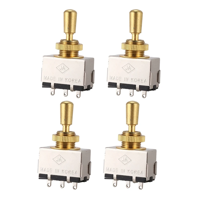 4X Metal Electric Guitar 3 Way Box Toggle Switch For Les Paul With Metal Tip (Gold)
4X Metal Electric Guitar 3 Way Box Toggle Switch For Les Paul With Metal Tip (Gold)
