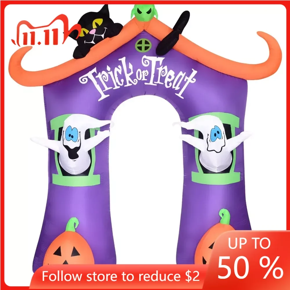 9 футов Надувная фокусная или лечебная Арка с черной кошкой, Джеком-о-фонариком и призраком | Праздничный Декор на Хэллоуин
9 футов Надувная фокусная или лечебная Арка с черной кошкой, Джеком-о-фонариком и призраком | Праздничный Декор на Хэллоуин