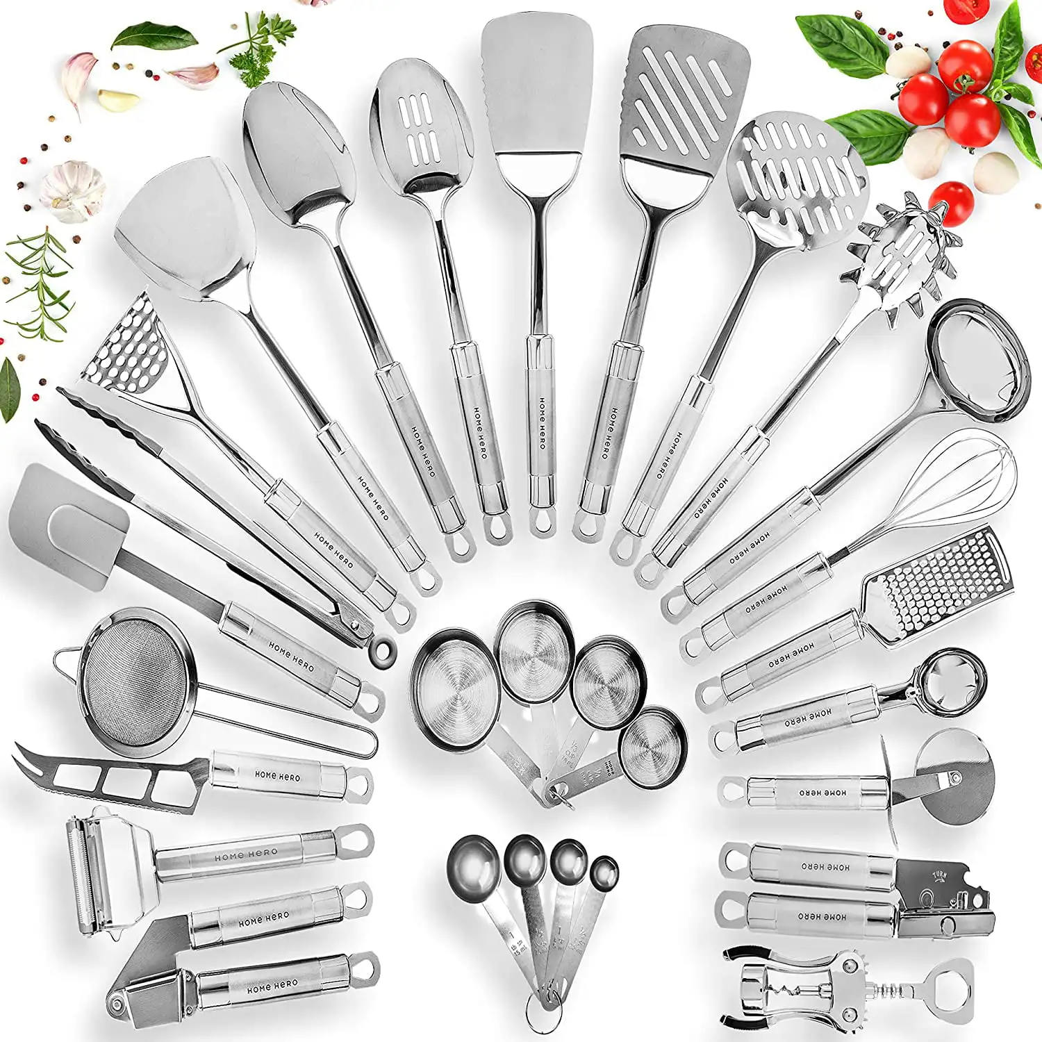 Stainless Steel Kitchen Utensil Set Non Stick Cooking Utensils with Spatula Measuring Cups And More 29 Pieces Gift Set
Stainless Steel Kitchen Utensil Set Non Stick Cooking Utensils with Spatula Measuring Cups And More 29 Pieces Gift Set